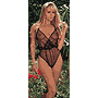 Sheer-Playsuit - PS301 - Saucy mesh cross-over teddy.100% Polyamide